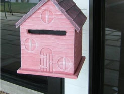 Bird House Letterbox Mailbox PostBox Pink